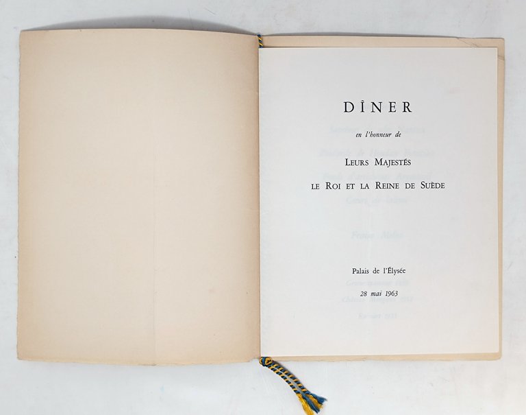MENù Diner en l'honeur de Leurs Majestés Le Roi et …