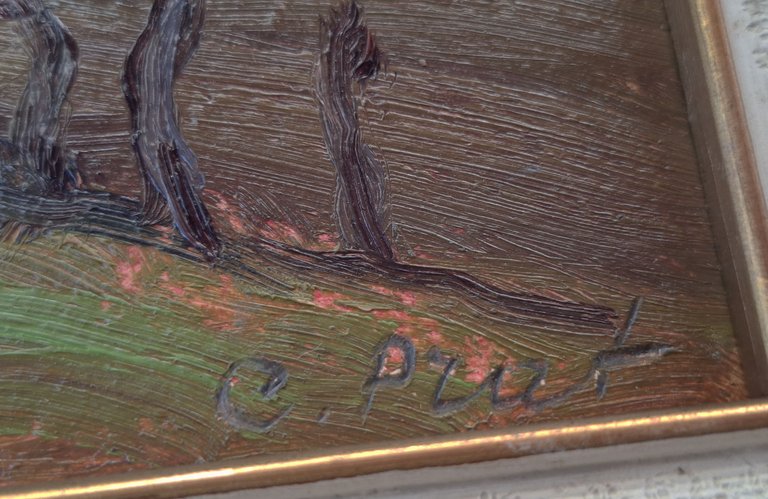 Olio su tavola [paesaggio rurale con alberi spogli e un … | Immagine Gallery 3