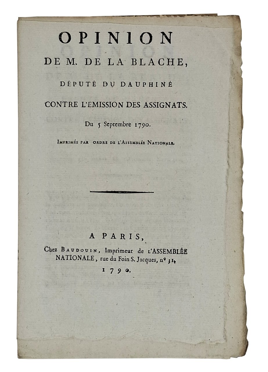 OPINION DE M. DE LA BLANCHE, DEPUTE DU DAUPHINE CONTRE … | Immagine principale