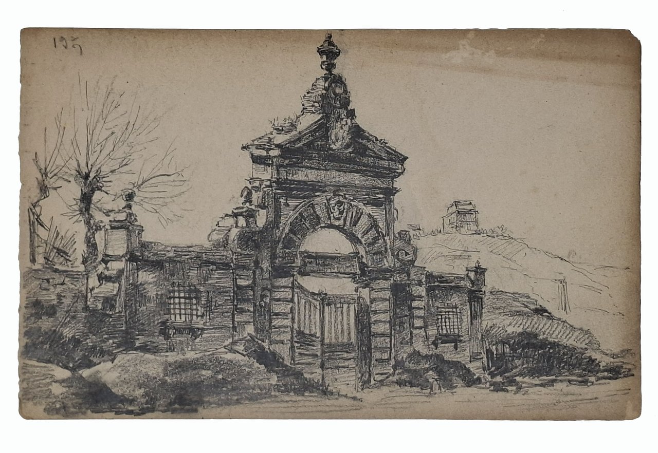 Paesaggio - Roma 'Osteria sulla strada di Monte Mario'