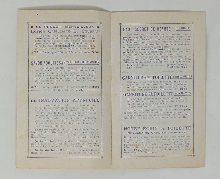 PARFUMERIE E. COUDRAY Paris / Bruxelles (catalogo)