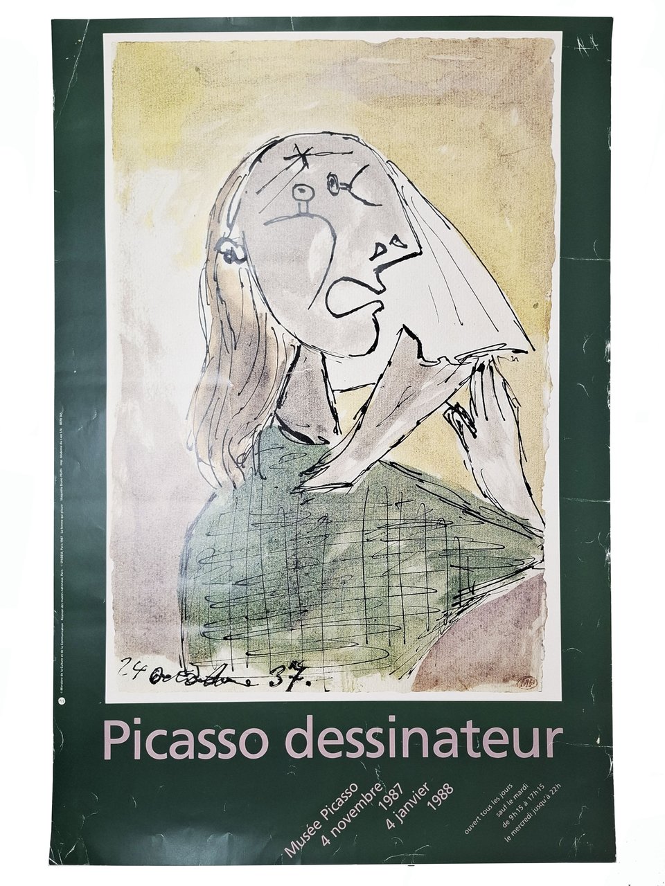 PICASSO DESSINATEUR (manifesto mostra Musee Picasso 4 novembre 1987 - …