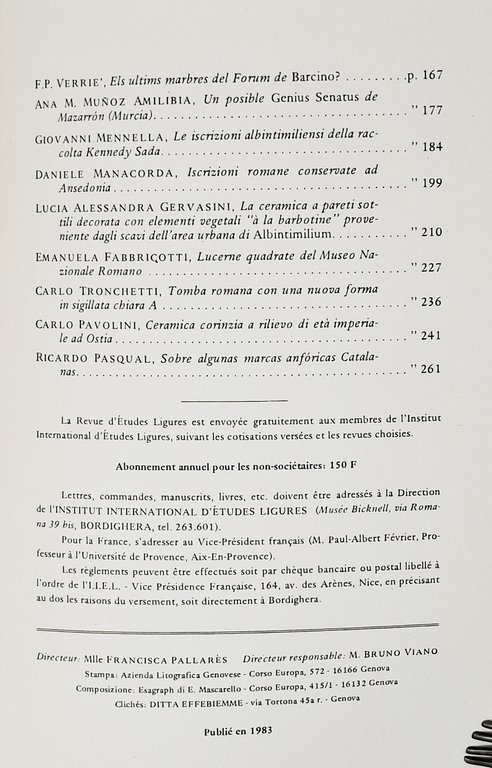 REVUE D'ETUDES LIGURES Janvier - décembre 1980 | Immagine Gallery 3