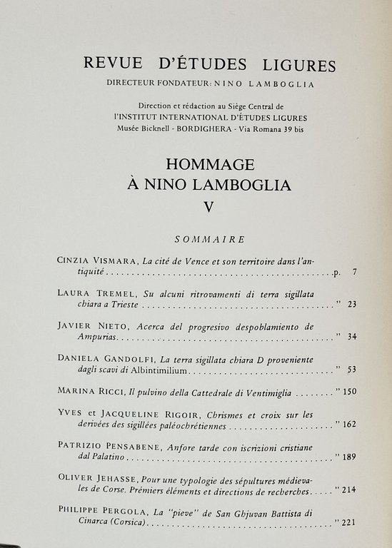 REVUE D'ETUDES LIGURES Janvier - décembre 1981 | Immagine Gallery 2