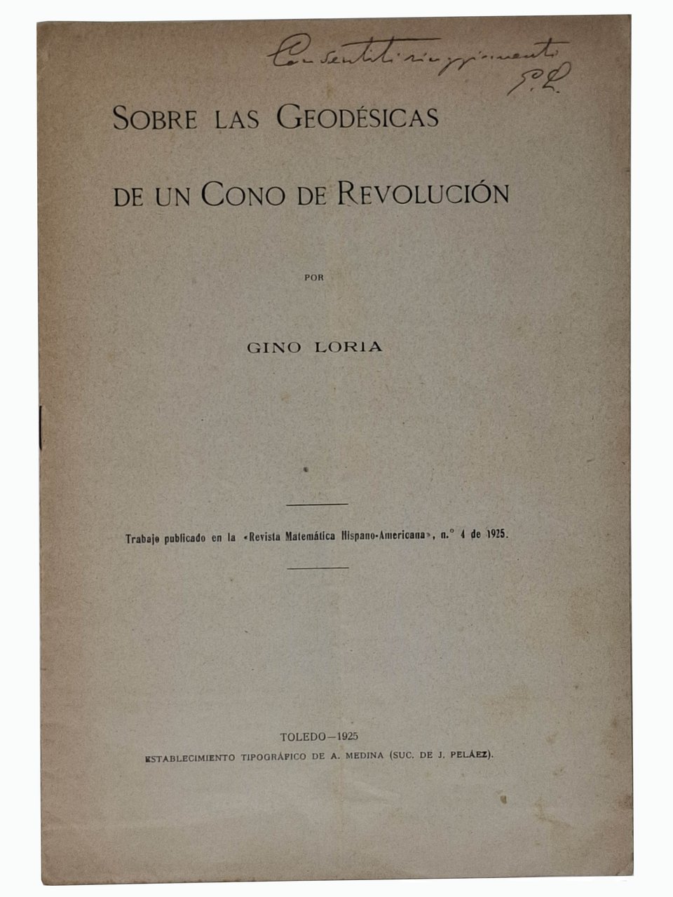 SOBRE LAS GEODESICAS DE UN CONO DE REVOLUCION