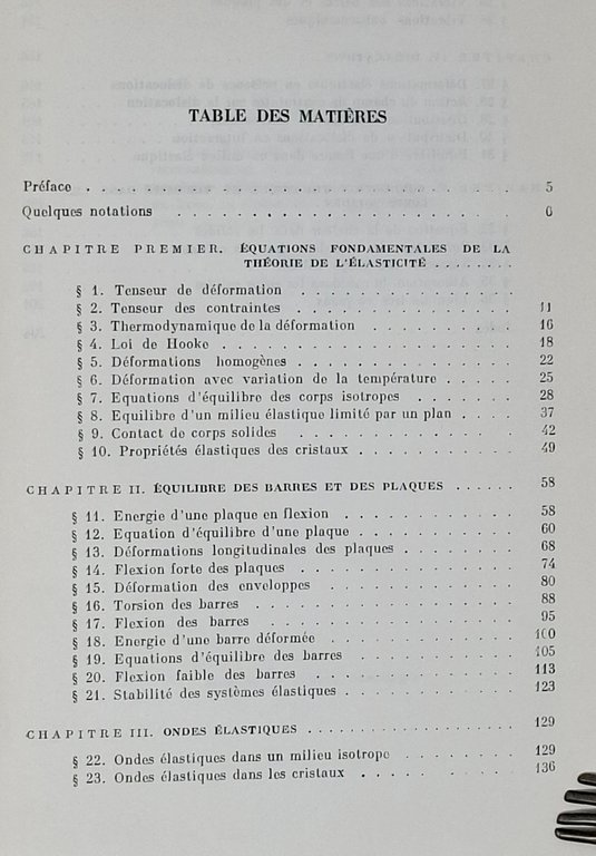 THEORIE DE L'ELASTICITé