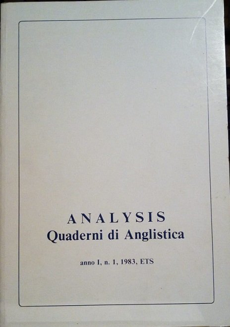 ANALYSIS - QUADERNI DI ANGLISTICA