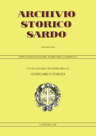 ARCHIVIO STORICO SARDO - VOLUME XXXIX