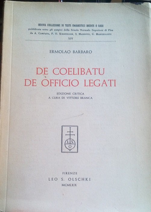 DE COELIBATU DE OFFICIO LEGATI - CON UN'APPENDICE ALLE "EPISTOLAE, …