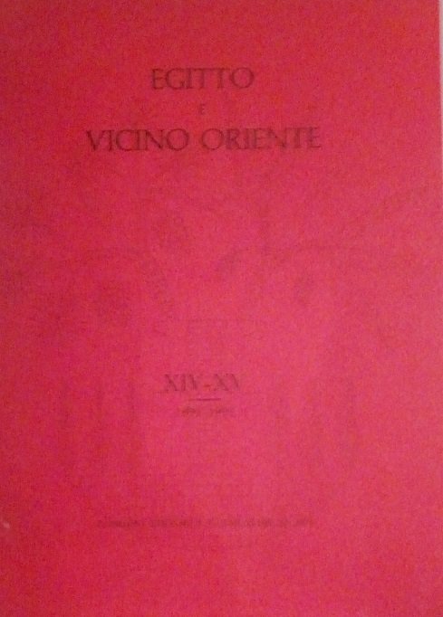 EGITTO E VICINO ORIENTE - XIV-XV , 1991-1992