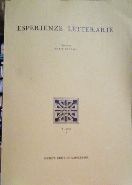 ESPERIENZE LETTERARIE, 1, 1976 - RIVISTA TRIMESTRALE