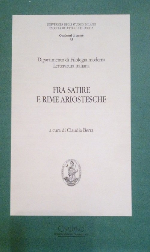 FRA SATIRE E RIME ARIOSTESCHE ATTI DEL CONVEGNO, GARGNANO DEL …