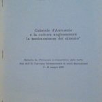 GABRIELE D'ANNUNZIO E LA CULTURA ANGLOSASSONE: LA TESTIMONANZIA DEL SILENZIO* …