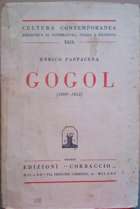 GOGOL (1809-1852) - OPERE-VITA