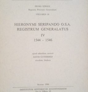 HIERONYMI SERIPANDO O.S.A. REGISTRUM GENERALATUS IV 1544-1546 - VOLUMEN 28