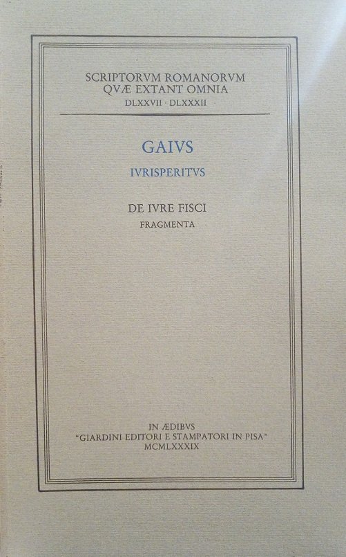 IURISPERITUS - DE IURE FISCI, FRAGMENTA