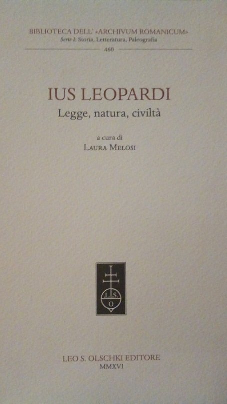 IUS LEOPARDI - LEGGE, NATURA, CIVILTA'
