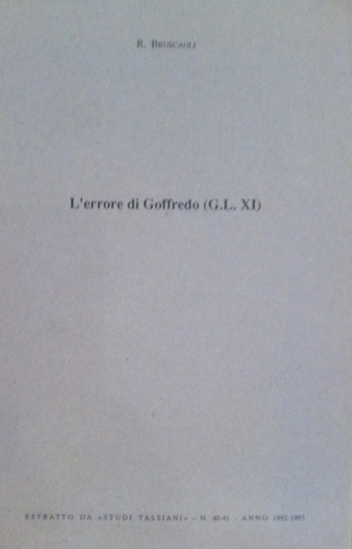 L'ERRORE DI GOFFREDO (G.L. XI) - ESTRATTO DA "STUDI TASSIANI" …
