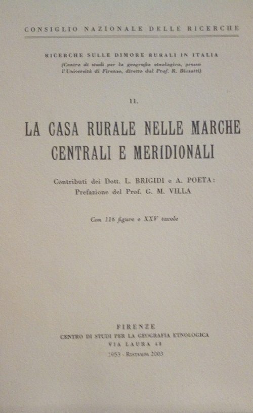 LA CASA RURALE NELLA MARCHE CENTRALI E MERIDIONALI