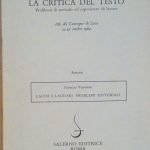 LAUDE E LAUDARI: PROBLEMI EDITORIALI - ESTRATTO DA "LA CRITICA …