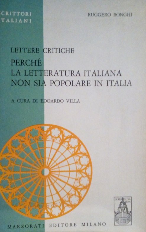 LETTERE CRITICHE - PERCHE' LA LETTERATURA ITALIANA NON SIA POPOLARE …