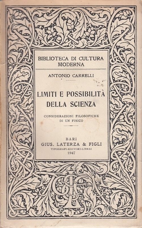LIMITI E POSSIBILITA' DELLA SCIENZA