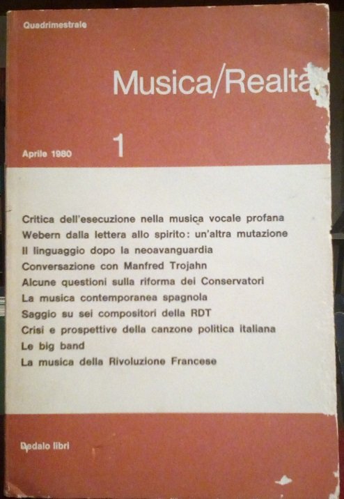 MUSICA/REALTA' - APRILE 1980, NUMERO 1