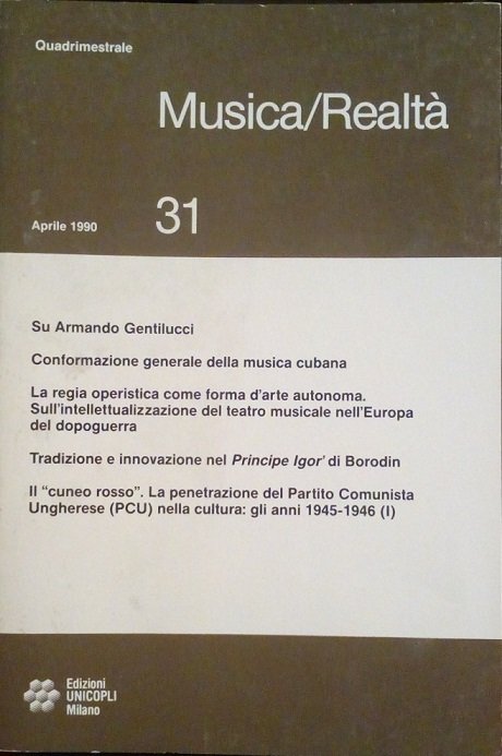MUSICA/REALTA' - APRILE 1990, NUMERO 31