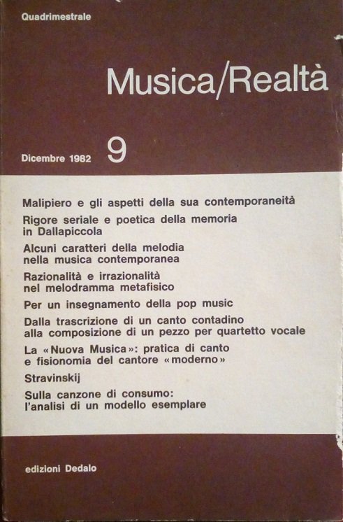 MUSICA/REALTA' - DICEMBRE 1982, NUMERO 9