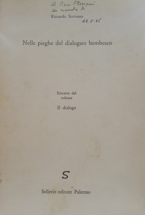 NELLE PIEGHE DEL DIALOGARE BEMBESCO - ESTRATTO DAL VOLUME "IL …