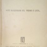 NOTE MANZONIANE SUL FERMO E LUCIA - ESTRATTO DA "CONVIVIUM", …