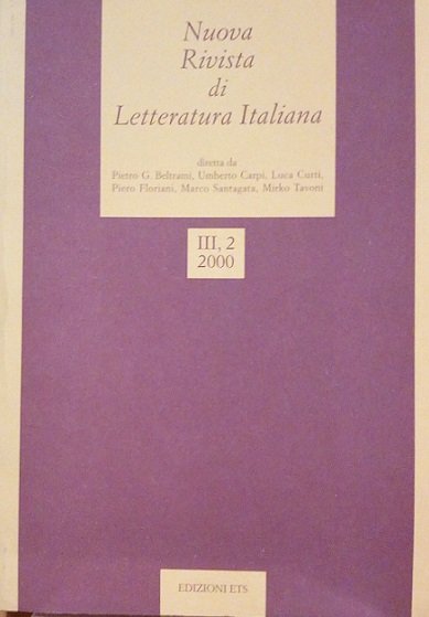 NUOVA RIVISTA DI LETTERATURA ITALIANA 2-2000