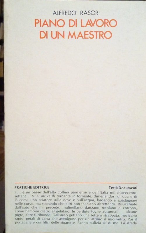 PIANO DI LAVORO DI UN MAESTRO