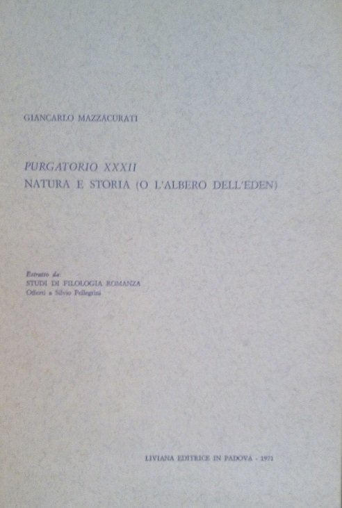 PURGATORIO XXXII-NATURA E STORIA (O L'ALBERO DELL'EDEN) - ESTRATTO DA …