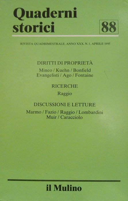 QUADERNI STORICI 88 - 1/1995