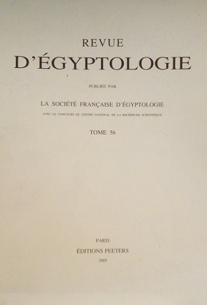 REVUE D'EGYPTOLOGIE - TOME 56