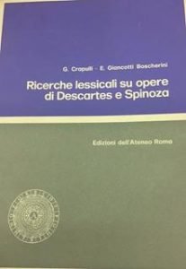 RICERCHE LESSICALI SU OPERE DI DESCARTES E SPINOZA