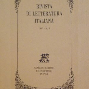 RIVISTA DI LETTERATURA ITALIANA - ANNO 1987 - V, 1