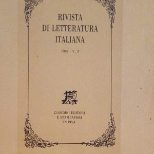 RIVISTA DI LETTERATURA ITALIANA - ANNO 1987 - V, 2