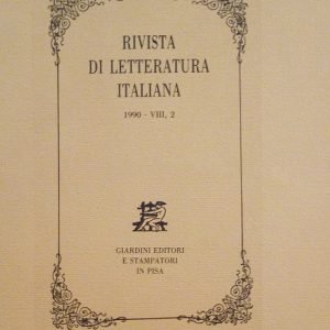 RIVISTA DI LETTERATURA ITALIANA - ANNO 1990 - VIII, 2
