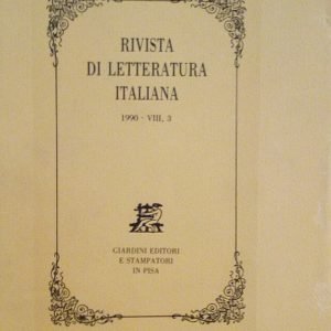 RIVISTA DI LETTERATURA ITALIANA - ANNO 1990 - VIII, 3