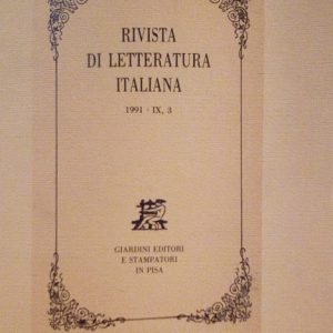 RIVISTA DI LETTERATURA ITALIANA - ANNO 1991 - IX, 3
