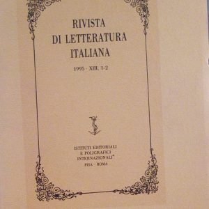 RIVISTA DI LETTERATURA ITALIANA - ANNO 1995 - XIII, 1-2