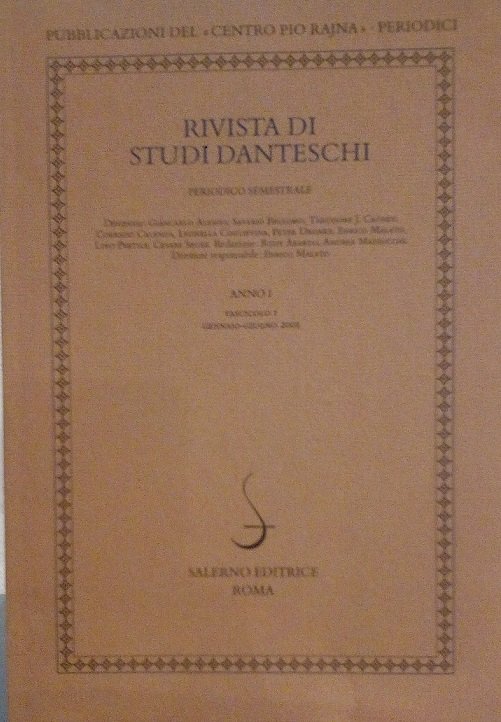RIVISTA DI STUDI DANTESCHI - ANNO 1, FASCICOLO 1, GENNAIO-GIUGNO …