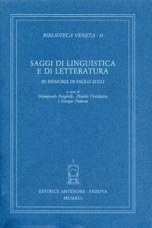 SAGGI DI LINGUISTICA E DI LETTERATURA