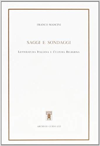 SAGGI E SONDAGGI - LETTERATURA ITALIANA E CULTURA RELIGIOSA