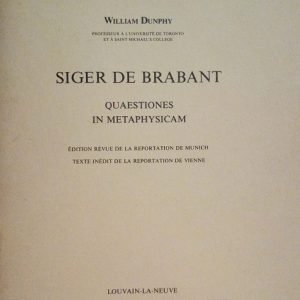 SIGER DE BRABANT - QUESTIONES IN METAPHYSICAM