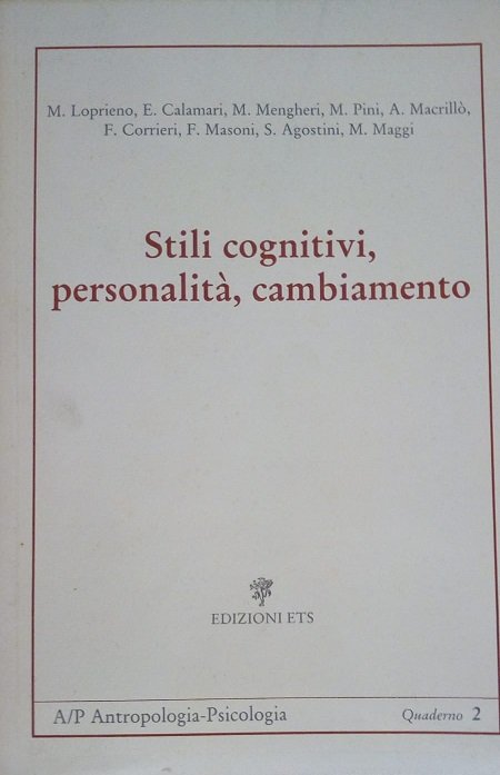 STILI COGNITIVI, PERSONALITA', CAMBIAMENTO