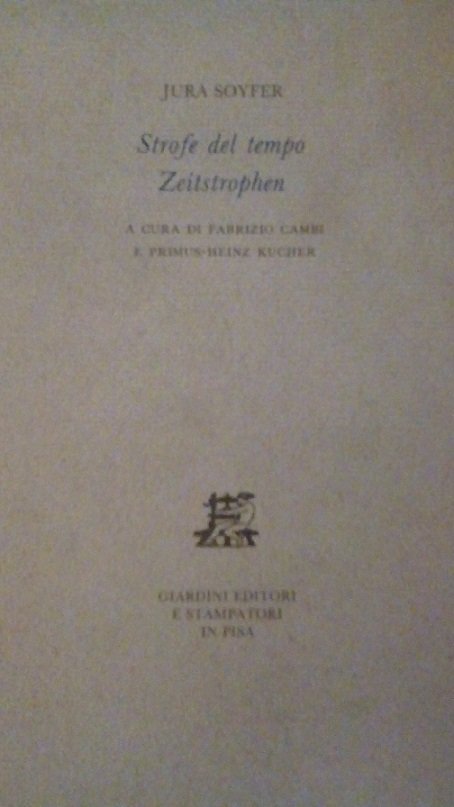 STROFE DEL TEMPO - ZEITSTROPHEN