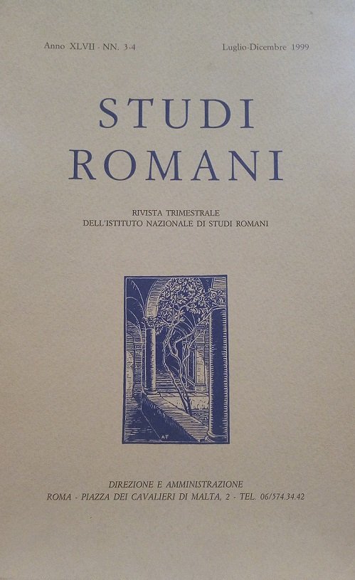 STUDI ROMANI, ANNO XLVII, N.3-4, LUGLIO-DICEMBRE 1999